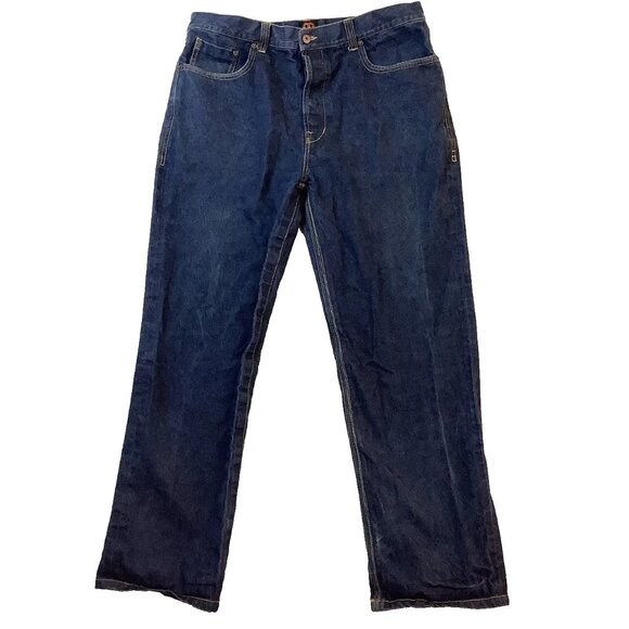 Gino Green Global Straight Leg Button-Fly Denim Jeans Blue Mens Size 38 - Picture 4 of 13